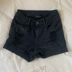 American eagle black jean shorts